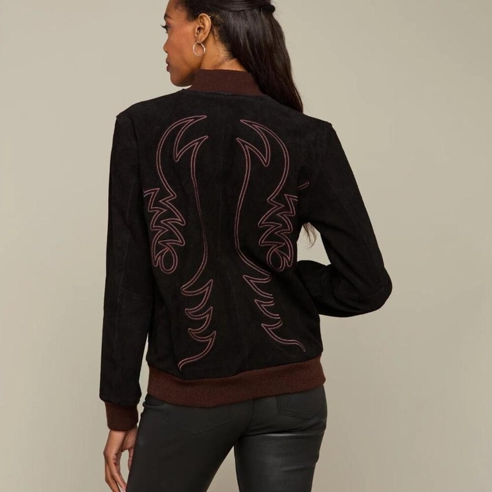 Brand New Lucchese Suede Bomber Jacket - M - Picture 2 of 8